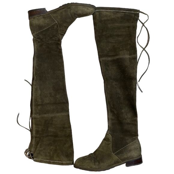 Stuart Weitzman Lowland Loden Suede Over The Knee Boot 35 INV13 - Picture 2 of 6
